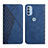 Leather Case Stands Flip Cover Holder Y02X for Motorola Moto G41 Blue