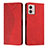 Leather Case Stands Flip Cover Holder Y02X for Motorola Moto G53j 5G Red