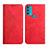 Leather Case Stands Flip Cover Holder Y02X for Motorola Moto G71 5G Red