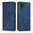 Leather Case Stands Flip Cover Holder Y02X for Motorola Moto G72 Blue