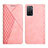 Leather Case Stands Flip Cover Holder Y02X for Oppo A55 5G Rose Gold