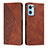 Leather Case Stands Flip Cover Holder Y02X for Oppo Find X5 Lite 5G Brown