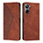 Leather Case Stands Flip Cover Holder Y02X for Realme 10 Pro 5G Brown