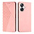 Leather Case Stands Flip Cover Holder Y02X for Realme 10 Pro+ Plus 5G Rose Gold