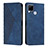 Leather Case Stands Flip Cover Holder Y02X for Realme 7i RMX2193 Blue