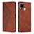 Leather Case Stands Flip Cover Holder Y02X for Realme 7i RMX2193 Brown