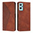 Leather Case Stands Flip Cover Holder Y02X for Realme 9i 5G Brown