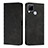 Leather Case Stands Flip Cover Holder Y02X for Realme C25 Black