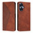 Leather Case Stands Flip Cover Holder Y02X for Realme C55 Brown