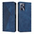 Leather Case Stands Flip Cover Holder Y02X for Realme Narzo 50A Prime Blue