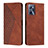 Leather Case Stands Flip Cover Holder Y02X for Realme Narzo 50A Prime Brown