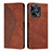 Leather Case Stands Flip Cover Holder Y02X for Realme Narzo N53 Brown