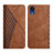 Leather Case Stands Flip Cover Holder Y02X for Samsung Galaxy A03 Core Brown