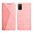 Leather Case Stands Flip Cover Holder Y02X for Samsung Galaxy A03s Rose Gold