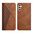 Leather Case Stands Flip Cover Holder Y02X for Samsung Galaxy A04s Brown