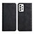 Leather Case Stands Flip Cover Holder Y02X for Samsung Galaxy A52 4G Black