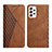 Leather Case Stands Flip Cover Holder Y02X for Samsung Galaxy A52 4G Brown