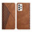 Leather Case Stands Flip Cover Holder Y02X for Samsung Galaxy A72 5G Brown