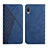 Leather Case Stands Flip Cover Holder Y02X for Samsung Galaxy M02 Blue