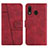 Leather Case Stands Flip Cover Holder Y02X for Samsung Galaxy M10S Red