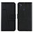 Leather Case Stands Flip Cover Holder Y02X for Samsung Galaxy M11 Black