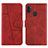 Leather Case Stands Flip Cover Holder Y02X for Samsung Galaxy M11 Red