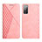 Leather Case Stands Flip Cover Holder Y02X for Samsung Galaxy S20 FE 4G Rose Gold