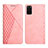 Leather Case Stands Flip Cover Holder Y02X for Samsung Galaxy S20 Plus Rose Gold