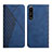 Leather Case Stands Flip Cover Holder Y02X for Sony Xperia 1 III Blue