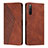 Leather Case Stands Flip Cover Holder Y02X for Sony Xperia 10 IV Brown
