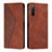 Leather Case Stands Flip Cover Holder Y02X for Sony Xperia 10 IV SO-52C Brown