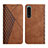 Leather Case Stands Flip Cover Holder Y02X for Sony Xperia 5 III SO-53B Brown