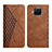 Leather Case Stands Flip Cover Holder Y02X for Xiaomi Mi 10i 5G Brown