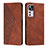 Leather Case Stands Flip Cover Holder Y02X for Xiaomi Mi 12T 5G Brown