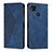 Leather Case Stands Flip Cover Holder Y02X for Xiaomi POCO C3 Blue