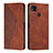 Leather Case Stands Flip Cover Holder Y02X for Xiaomi POCO C31 Brown