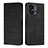 Leather Case Stands Flip Cover Holder Y02X for Xiaomi Poco C55 Black