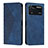 Leather Case Stands Flip Cover Holder Y02X for Xiaomi Poco M4 Pro 4G Blue