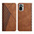 Leather Case Stands Flip Cover Holder Y02X for Xiaomi Poco M5S Brown