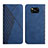 Leather Case Stands Flip Cover Holder Y02X for Xiaomi Poco X3 NFC Blue