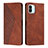 Leather Case Stands Flip Cover Holder Y02X for Xiaomi Redmi A1 Brown