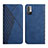 Leather Case Stands Flip Cover Holder Y02X for Xiaomi Redmi Note 10 5G Blue