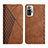 Leather Case Stands Flip Cover Holder Y02X for Xiaomi Redmi Note 10 Pro 4G Brown