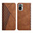 Leather Case Stands Flip Cover Holder Y02X for Xiaomi Redmi Note 11 SE India 4G Brown