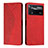 Leather Case Stands Flip Cover Holder Y02X for Xiaomi Redmi Note 11E Pro 5G Red