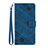 Leather Case Stands Flip Cover Holder Y03B for Google Pixel 6 Pro 5G Blue