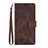 Leather Case Stands Flip Cover Holder Y03B for Google Pixel 6 Pro 5G Brown