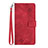 Leather Case Stands Flip Cover Holder Y03B for Google Pixel 6 Pro 5G Red