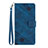 Leather Case Stands Flip Cover Holder Y03B for Huawei Honor Magic5 Lite 5G Blue