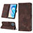 Leather Case Stands Flip Cover Holder Y03B for Huawei Honor X8a 4G